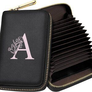 Zipper Wallet Women Leather RFID Blocking Credit Card Holder Small Compact